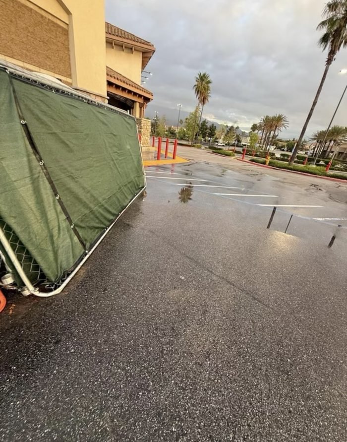 Commercial parking or drive-area pressure washing