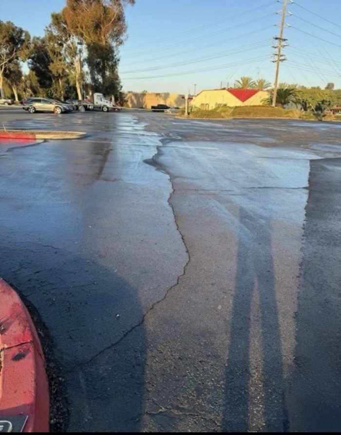 Commercial parking or drive-area pressure washing