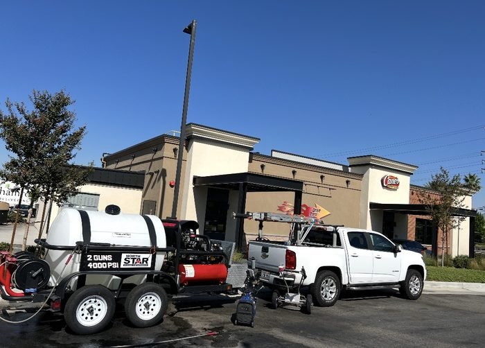 Restaurant or food-service exterior pressure washing